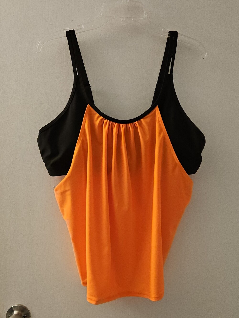 Black & Orange Women's Swim Tankini